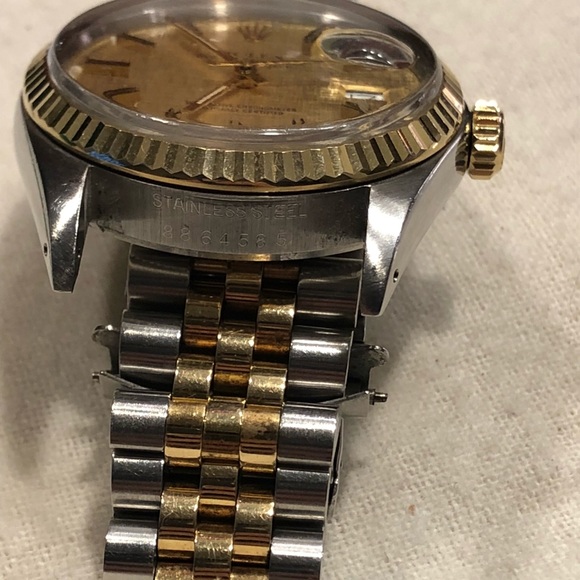 100%AUTHENTIC Rolex Datejust 16233 Gold Linen dial - Picture 4 of 8